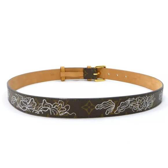 Authentic LOUIS VUITTON Saint Tulle Monogram Dentelle Lace Belt main image 10